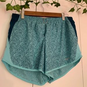 Nike mint blue dri-fit running shorts with built in underwear